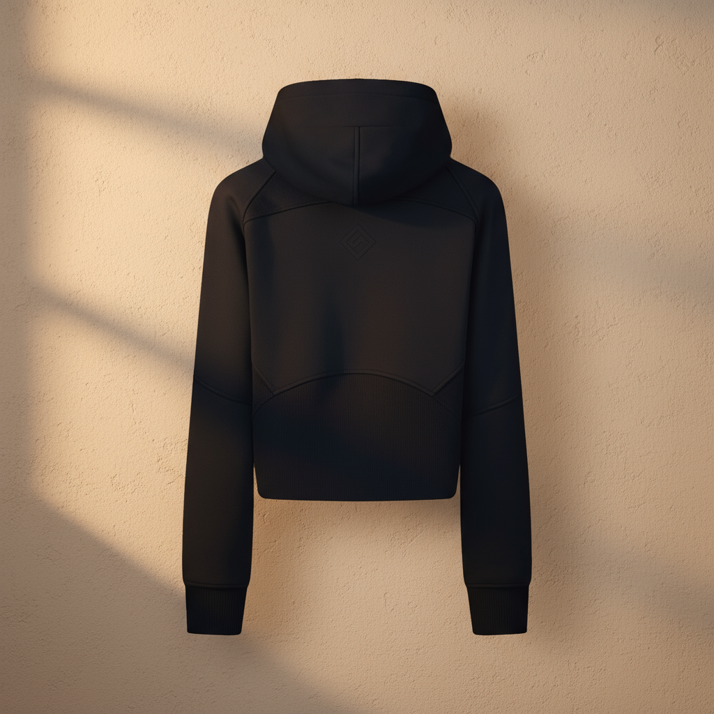 Cropped Zip-Through Hoodie