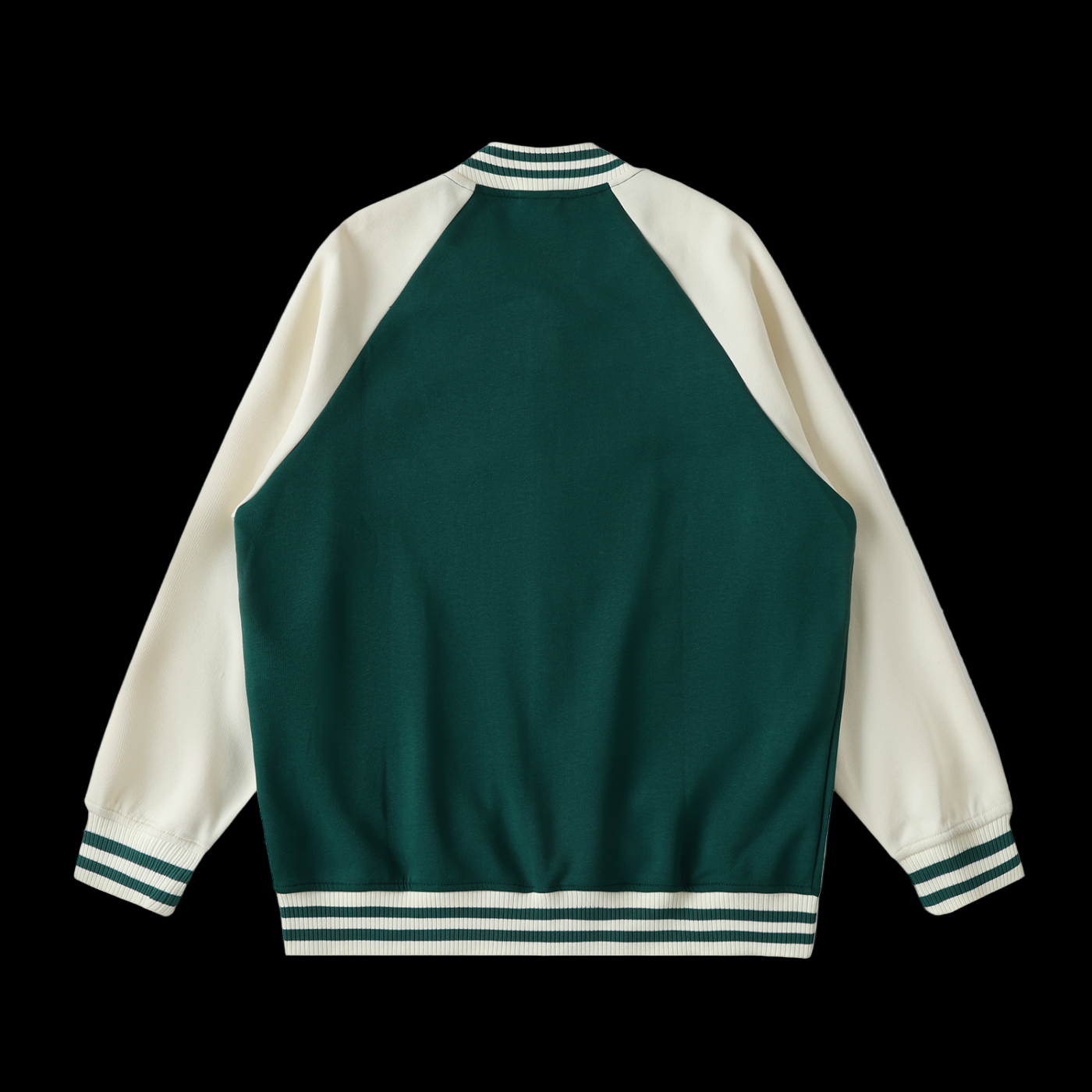Two Tone Raglan Sleeve Varsity Jacket
