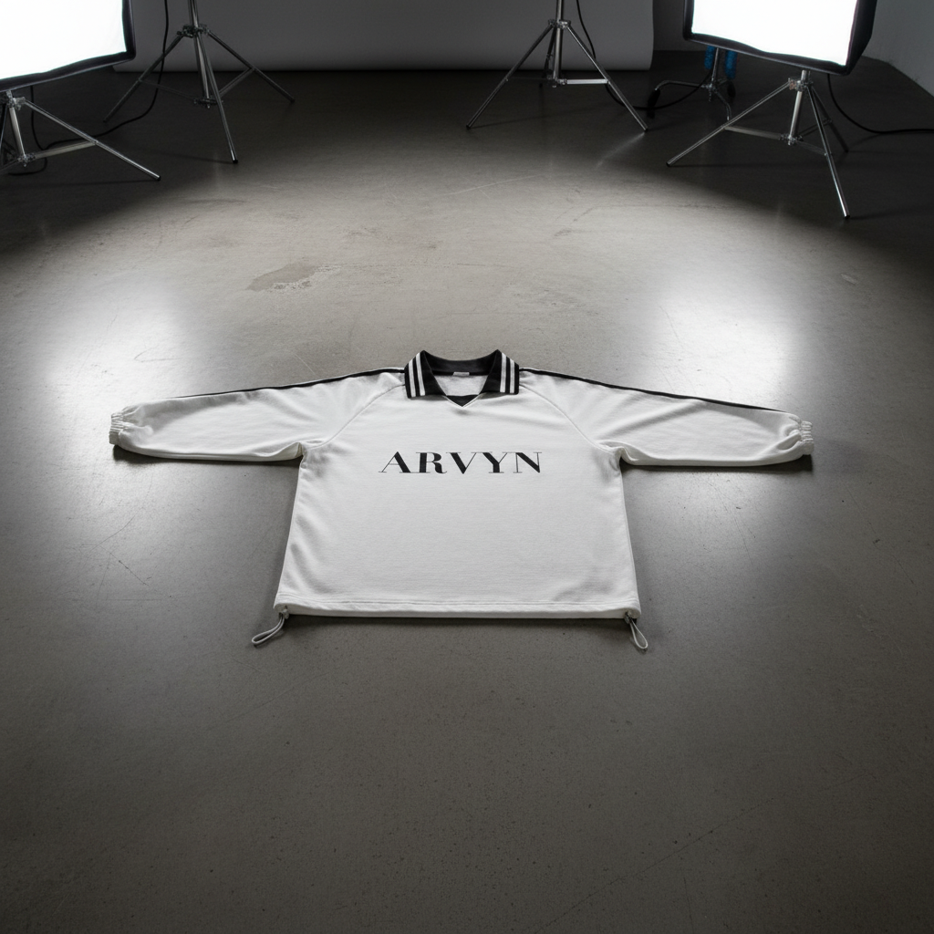 Contrast Striped Lapel Collar Sweatshirt