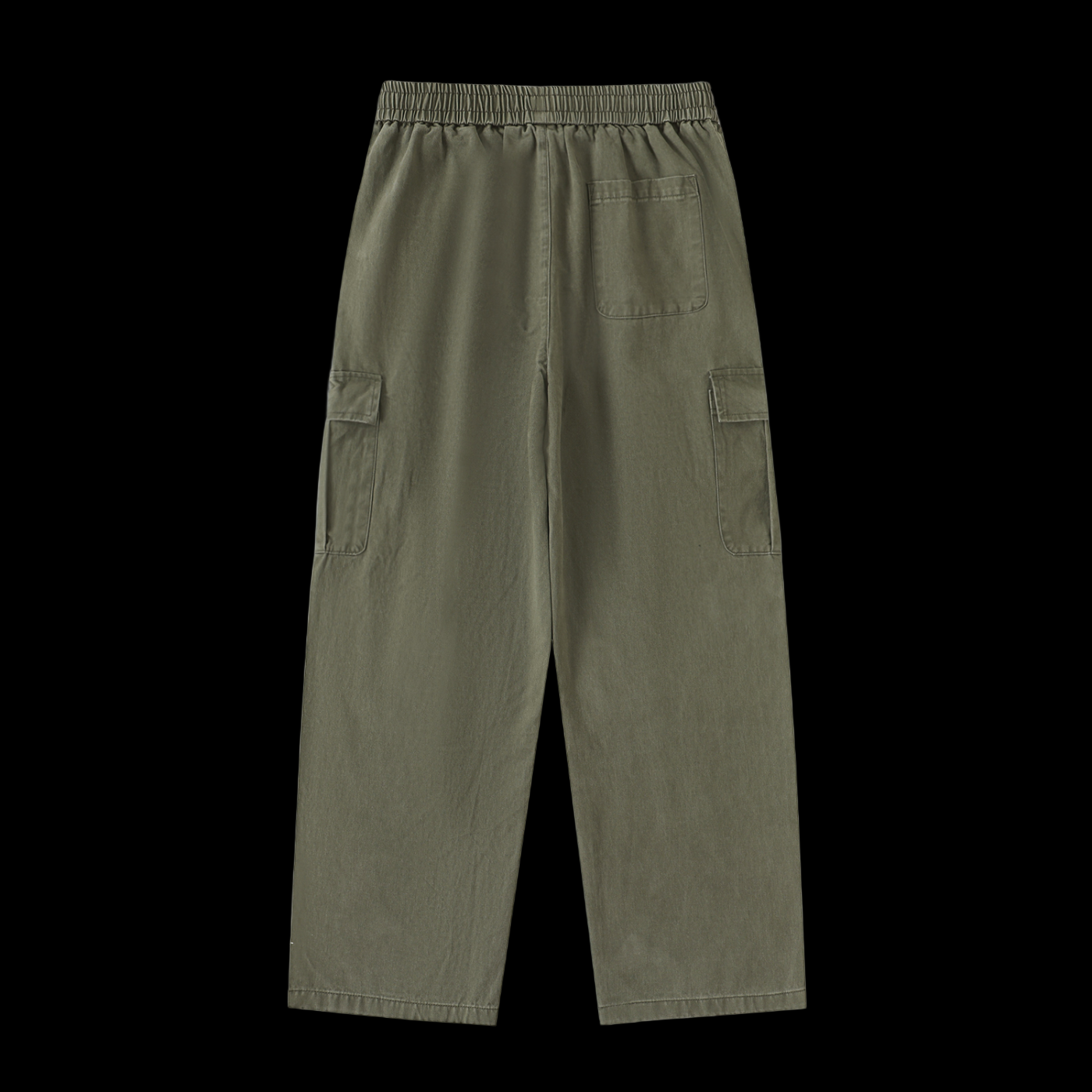 Drawstring Waist Straight-Leg Cargo Pants