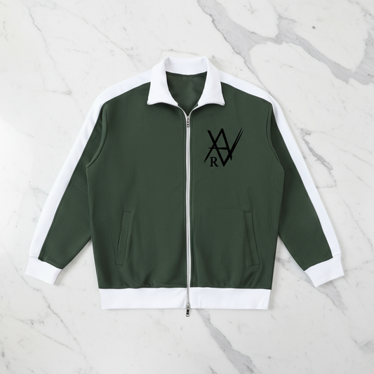 Contrast Trim Stand Collar Jacket