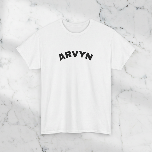 ARVYN Tee — Minimal Personalized Ash Cotton T-Shirt