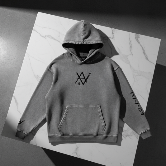 ARVYN-Snow Washed Loose Cotton Hoodie