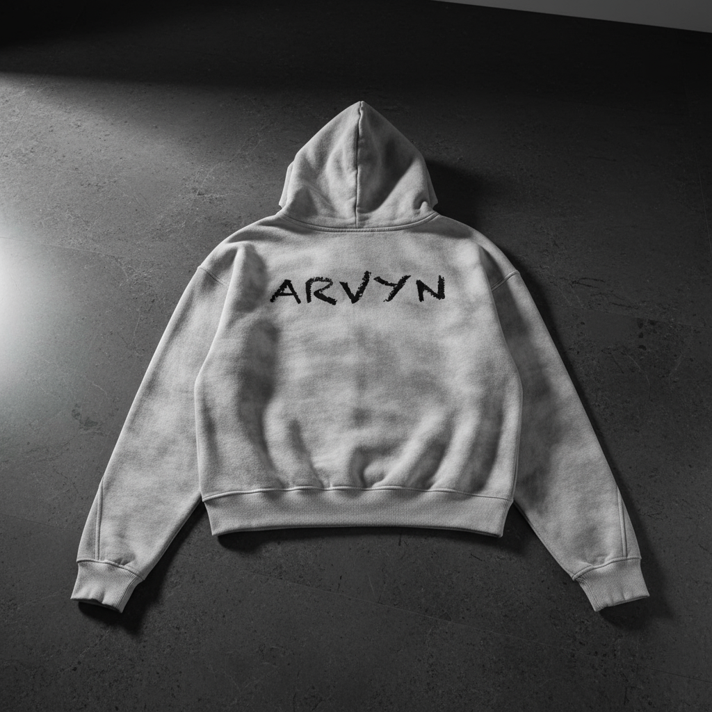 ARVYN Dirty Washed Zip-Up Fleece Hoodie