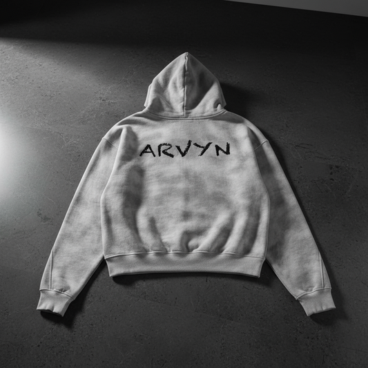 ARVYN Dirty Washed Zip-Up Fleece Hoodie