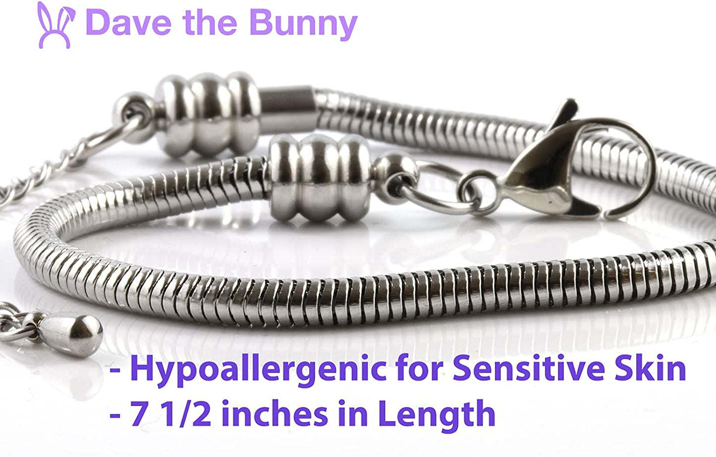 Number Eighty 80 Snake Chain Charm Bracelet