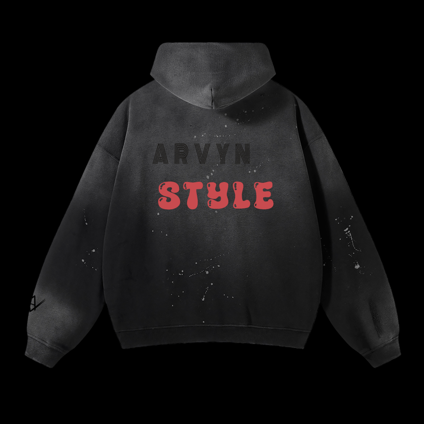 ARVYN-Vintage Washed Frayed Fleece Hoodie