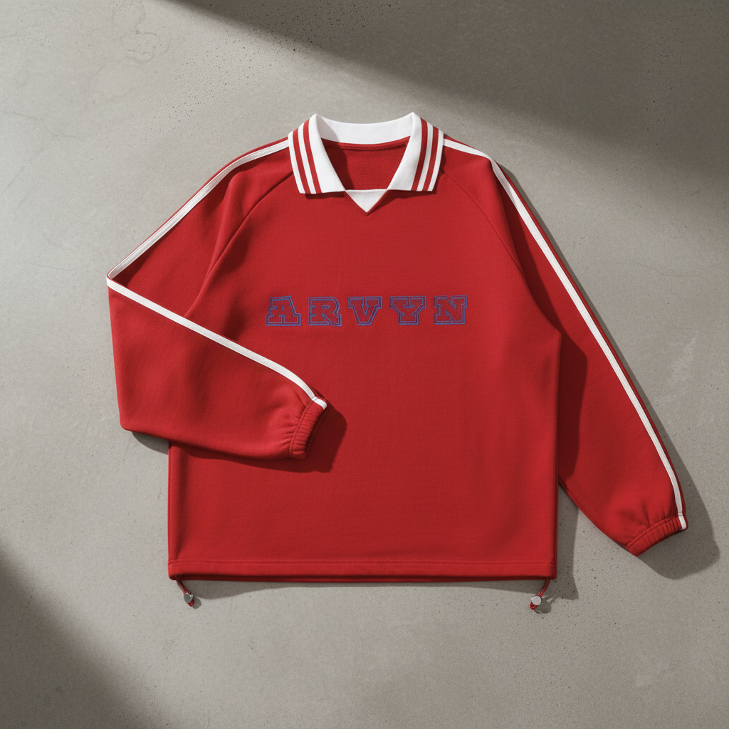 ARVYN Heritage Lapel Contrast Sweatshirt