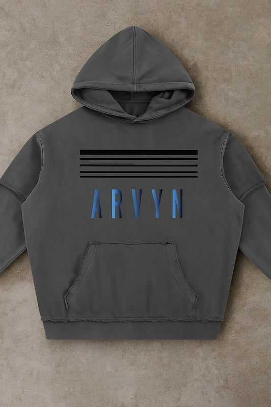 ARVYN-Snow Washed Raw Edge Double Layered Hoodie