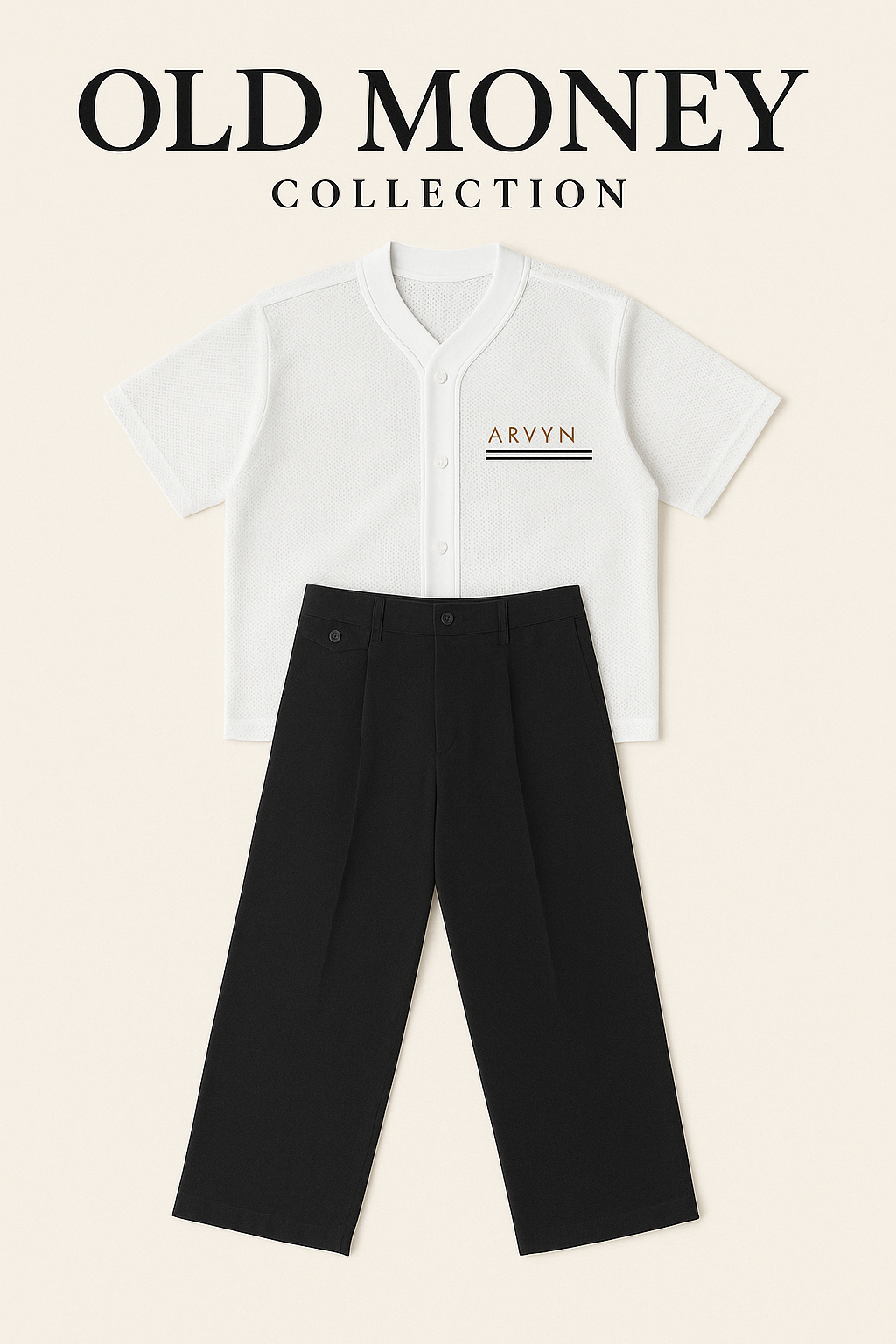 ARVYN Old Money Set — Varsity Jersey × Adjustable Pants