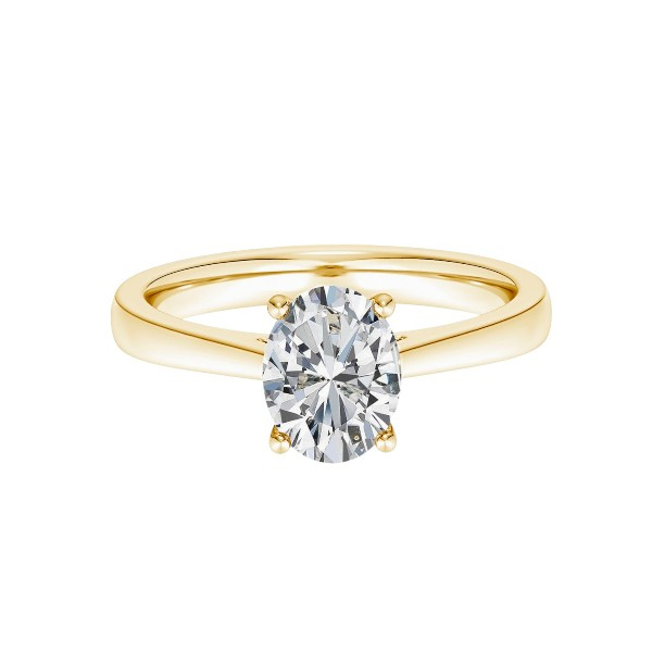 3.00 CT Oval Cut Solitaire Cathedral Settings 14K Solid Gold Diamond Ring IGI Certified