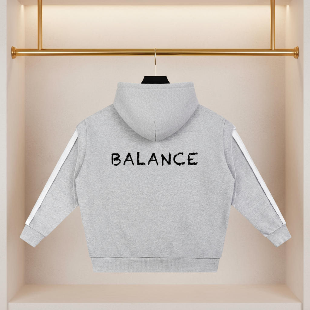 Contrast-Trim Dual Layer Zip Hoodie