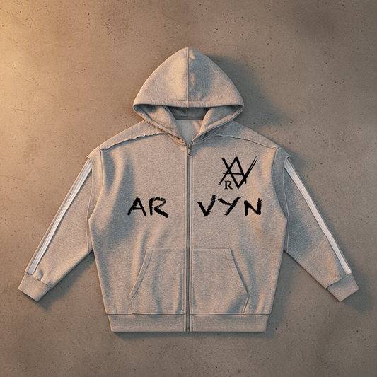 Contrast-Trim Dual Layer Zip Hoodie