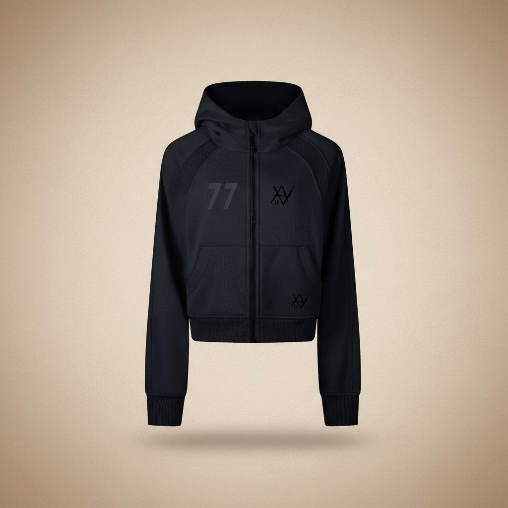 Cropped Zip-Through Hoodie