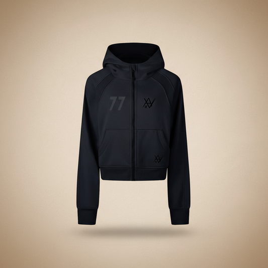 Cropped Zip-Through Hoodie