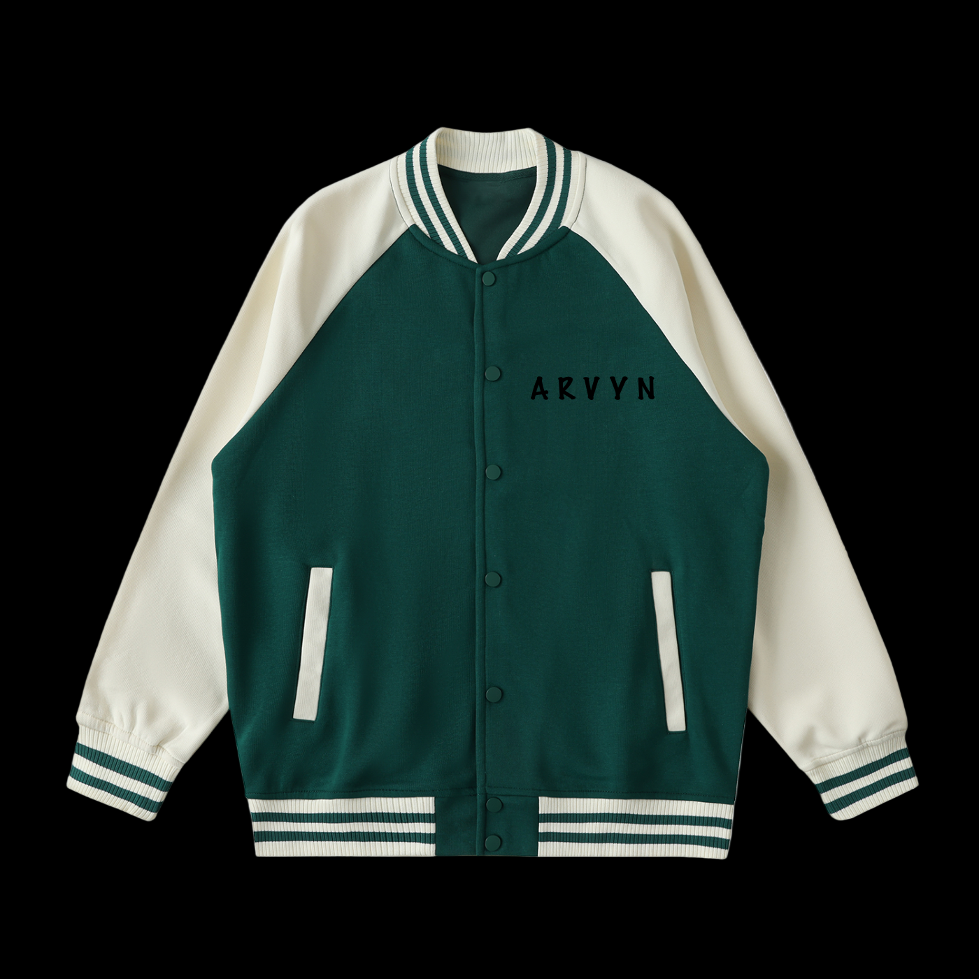 Two Tone Raglan Sleeve Varsity Jacket